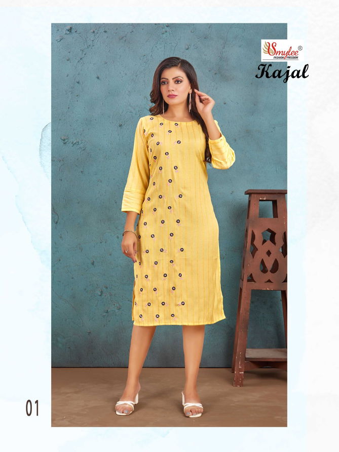 Kajal By Rung Rayon Embroidery Kurtis Catalog